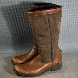 UGG Women’s Brooklyn Brown Sherpa Lined Tall Boots S/N 5594 Size 7